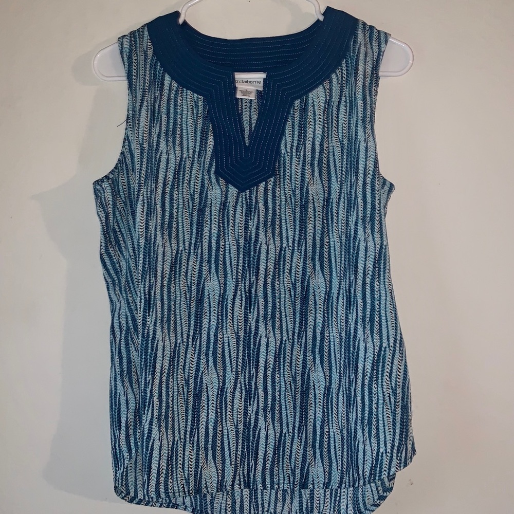 Liz Claiborne Turquoise Blue careee Tank Blouse Small